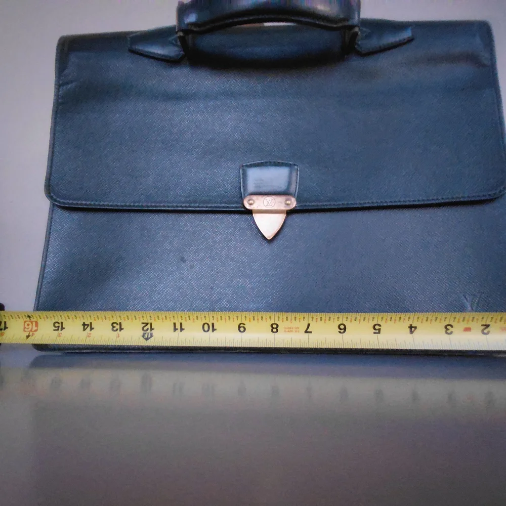 Louis Vuitton Green Leather Taiga Leather Bag Case